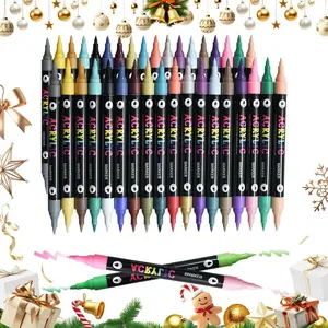 48/72/96 Color Dual Tip Acrylic Paint Markers – Vibrant Art Pens for Rock, Wood, Glass, and Canvas Painting. Perfect for DIY Crafts, Holiday Decorations, and Creative Gift Ideas