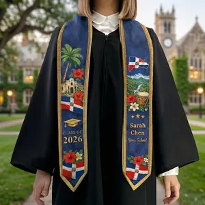 Personalized Country Flag Graduation Sash, Custom Dominican Republic Grad Stole, Gift for New Graduate Friend, Daughter Gifts, Class of 2026