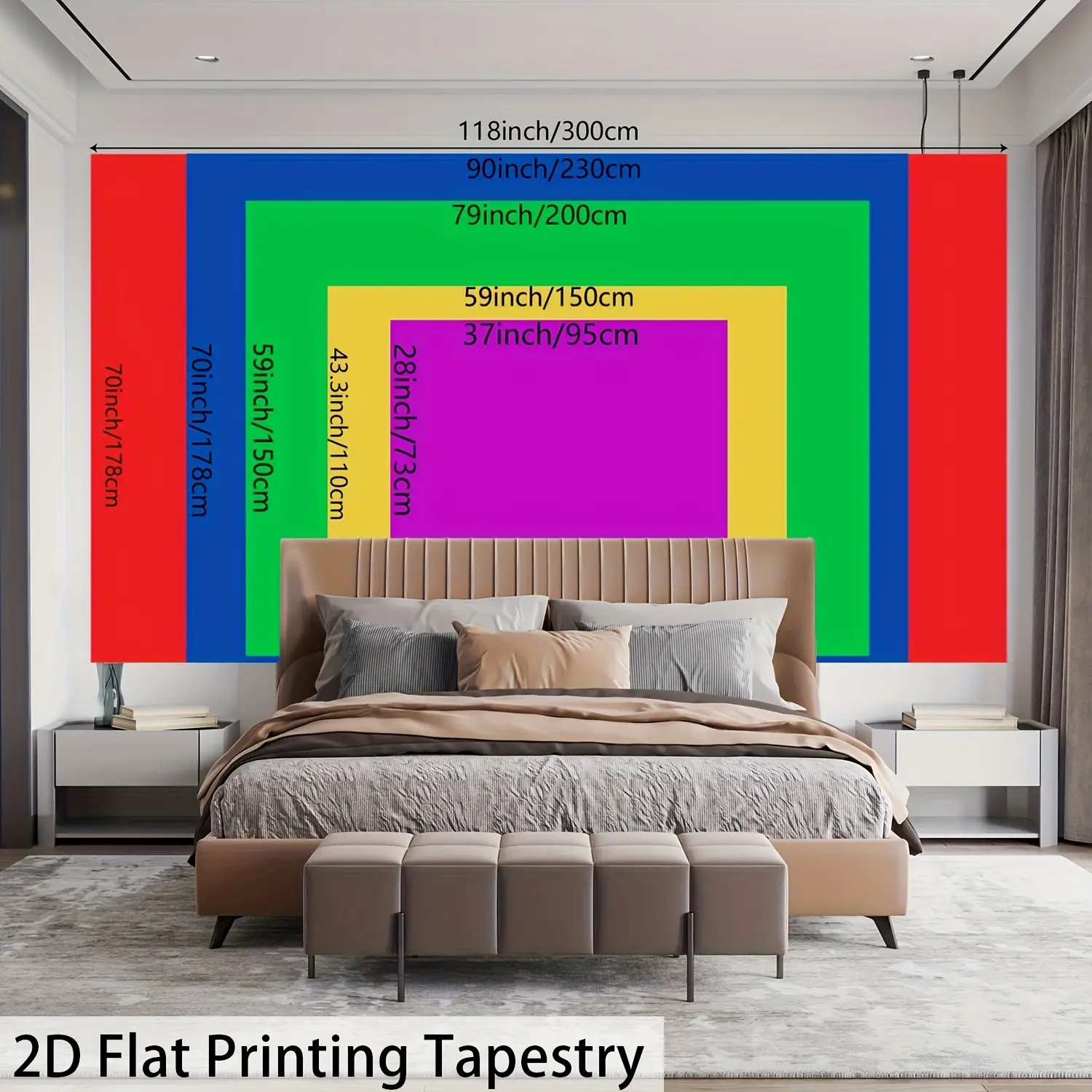 [ 2D Flat Printing] 1pc- Ultra large size- Glow In The UV Light-Vibrant Colorful Dragon Castle - HD Digital Printing Huge Tapestry- Polyester- Home Decoration- with Free Hanging Clips