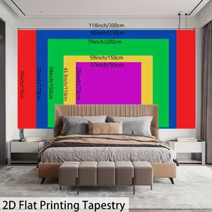 [ 2D Flat Printing] 1pc- Ultra large size- Glow In The UV Light-Vibrant Colorful Dragon Castle - HD Digital Printing Huge Tapestry- Polyester- Home Decoration- with Free Hanging Clips