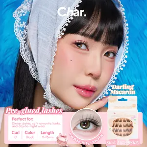 Darling Macaron - Pre-Glue lashes , Medium Flirty Romantic , C-Curl 11-14mm