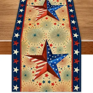 Stars Stripes Patriotic Table Runner 72 Inches 4th of July Memorial Day Decorations and Supplies for Home Kitchen Dining Table Decor