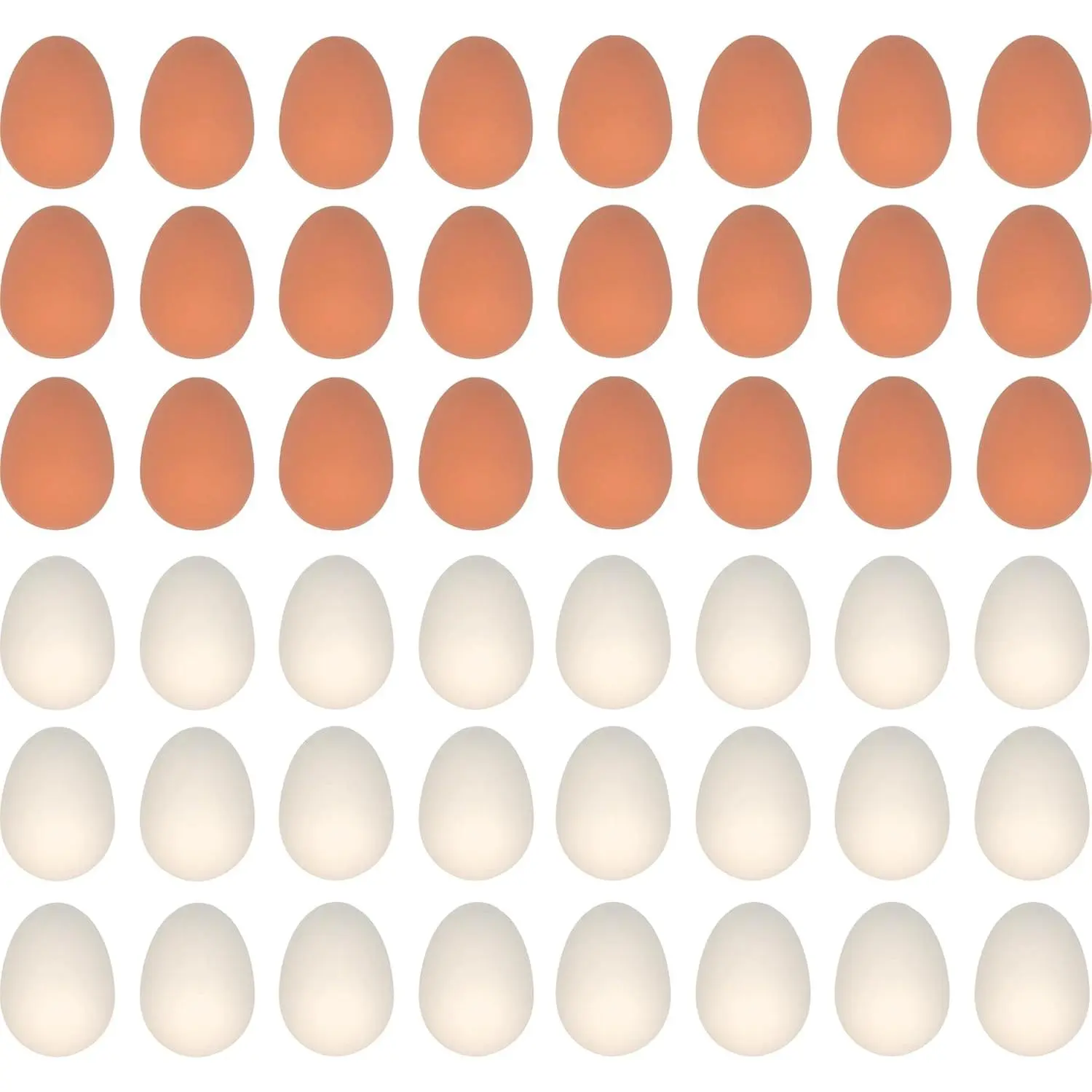 48 Pcs Bouncy Rubber Eggs Toys, 2.16 inches Fake Bouncing Eggs for DIY Easter, Realistic Lifelike Pretend Play Food Funny Party Favors Bulk Fetch Pet Toys Set Pack Ornaments Decor Decoration