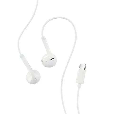 Wired Earphones Type C Plug, In-Ear Earbuds for iPhone 17 16 15 Series, Android, Samsung, Google Pixel, [Microphone & Volume Control] Plug & Play Wired Headphones Audio Headset Earplugs