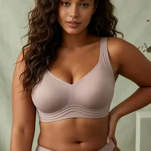 OEAK Jelly Bras Women Seamless Lift Bra Wireless Push Up No Underwire Full Coverage Plus Bras Comfort Supportive Sports T-Shirt Braminimizer bra women coverage push,summervibes Fit Everyday Comfort