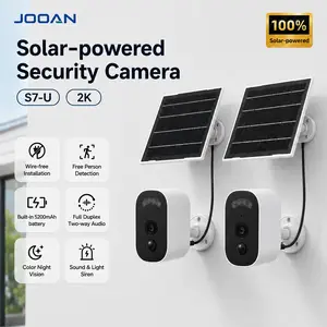 JOOAN 1–4 Pack Solar Powered Wireless Outdoor Security Camera Bundle, 2K HD WiFi Camera with Smart Human Detection, 20m Night Vision, 2-Way Audio, Magnetic Mount, IP66 Waterproof, TF/Cloud Storage, 2.4GHz WiFi.