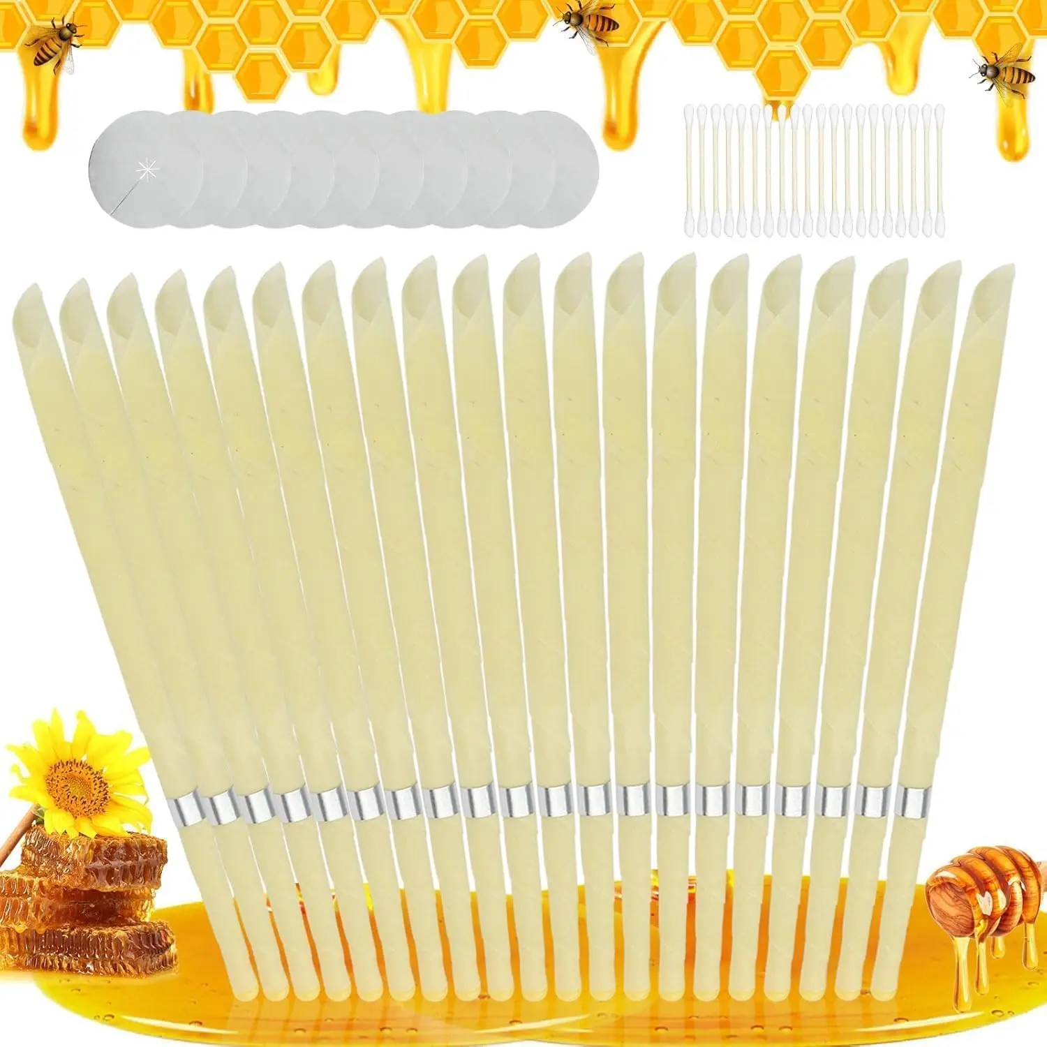 20 Pieces Natural Ear Candles Wax Removal Ear Wax Candles for Ear Wax Removal Ear Wax Candle Ear Wax Removal Tool Ear Cleaning Kit Ear Cleaner Ear Candling Candles Safely Removing Ear Wax at Home 10 Pack