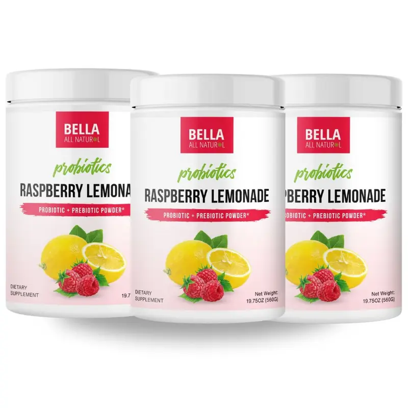 3 Pack Bella All Natural Probiotics Raspberry Lemonade