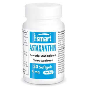 Supersmart - Astaxanthin 4 mg Per Day - Powerful Antioxidant Carotenoid | Non-GMO & Gluten Free - 30 softgels