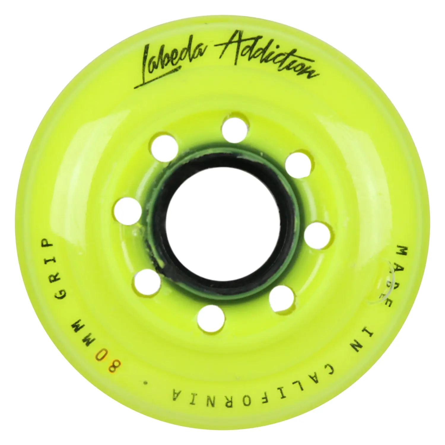 Labeda Roller Hockey Wheels - Addiction 80mm 76A Yellow (Single)