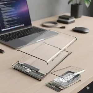 2.5" SATA to USB 3.0 External Hard Drive Enclosure, Tool-Free Portable Case for 7mm/9.5mm SSD & HDD, High-Speed Data Transfer, Essential Mobile Storage for PC/Mac