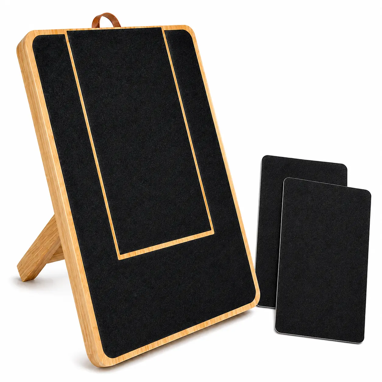 ECHOKRAFTS Dog Nail Scratch Board with Treat Box, Wooden Dog Scratch Pad for Nails, Self-Filing Nail Board with Foldable Stand