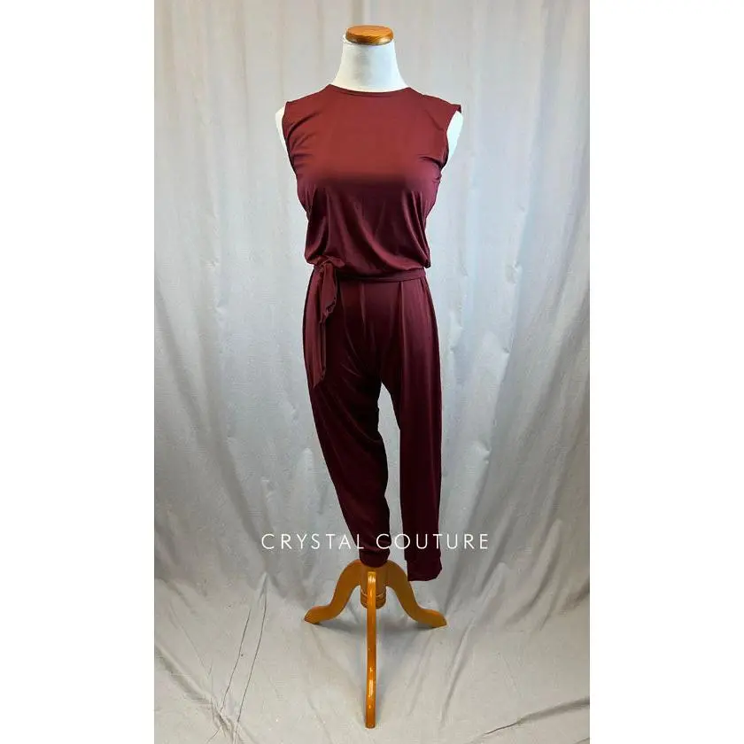 *Brand New* Maroon Blousy Unitard with Jogger Pants