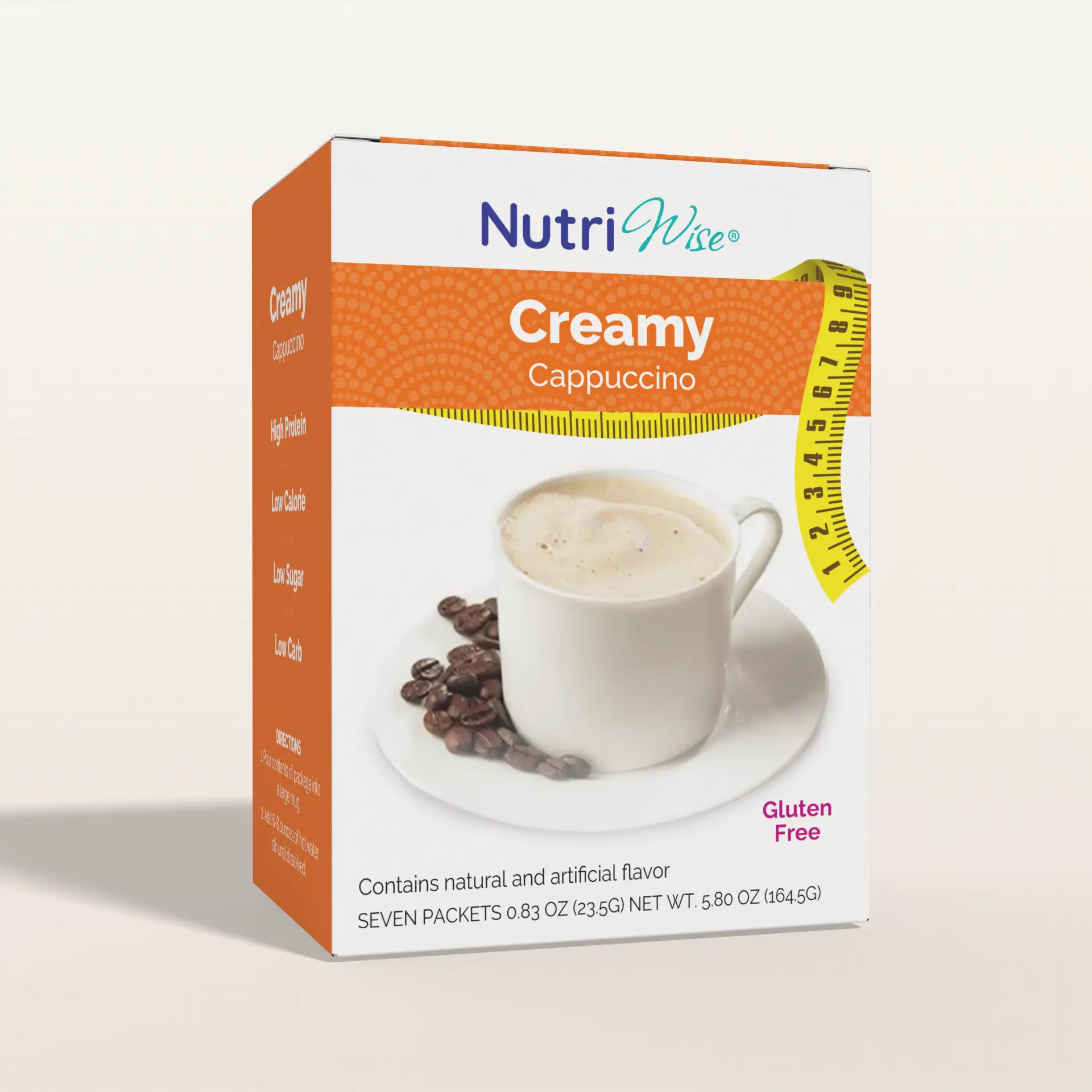 NutriWise High-Protein Creamy Classic Instant Cappuccino Drink, 7-Count Box