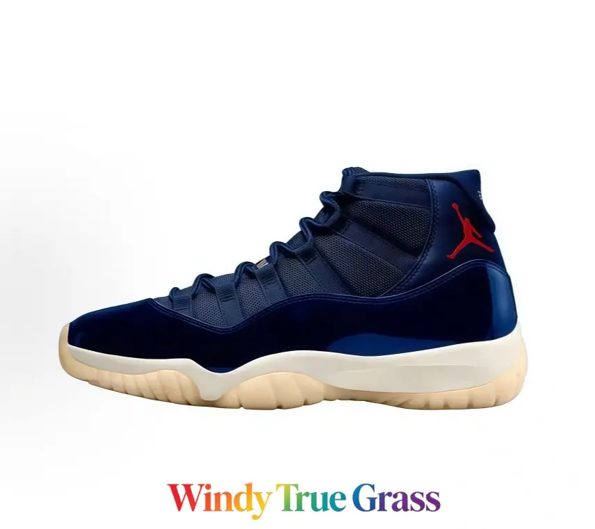 Gloss Leather Casual Sneakers, Dark Blue Velvet Cream Accent High-Top With Closed Lace System, Multi-Layer Air Buffer & Durable Rubber Outsole, With New Shoe Box, Street Fashion Daily Commute Casual Stroll