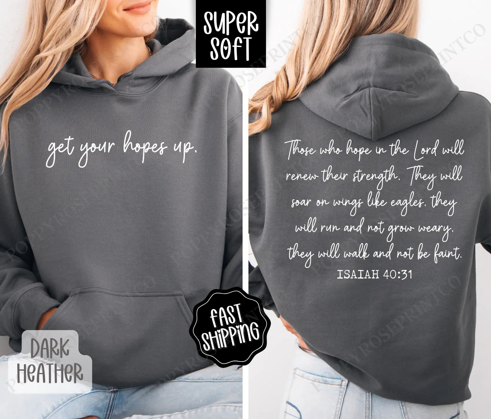 Get Your Hopes Up Hoodie, Religious Women's Hooded Sweatshirt, Trendy Women's Hoodie