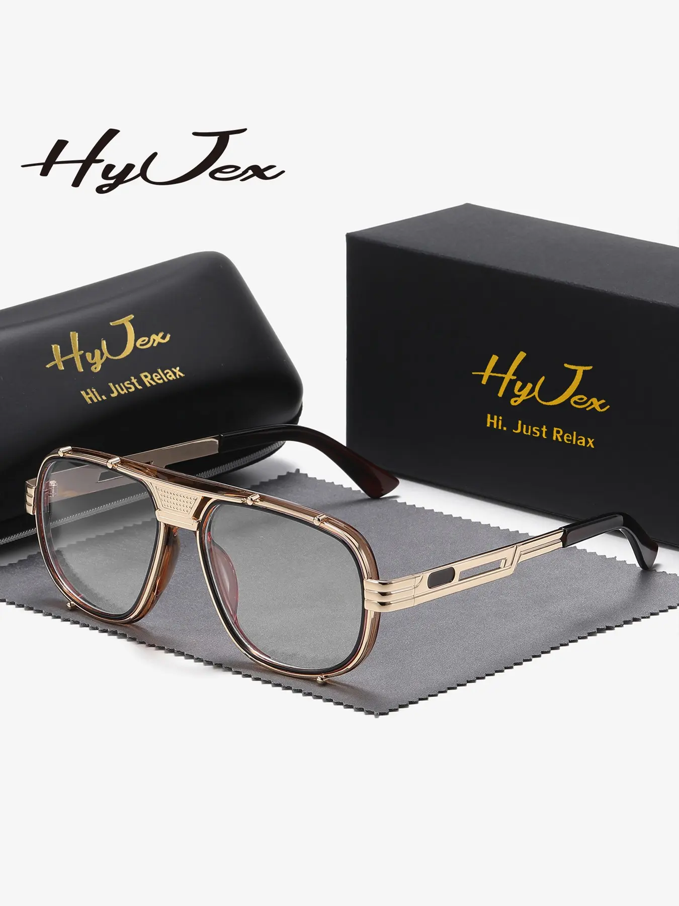 HYJEX 1 Piece Unisex Urban Style Anti Blue Light Full Frame Plano Glasses Exceptional Quality Frog Frame Plano Glasses Metal Frame Eyewear
