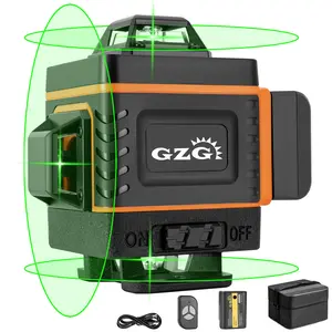 [GZG] 4D 16 Line Laser Level, Laser Leveler Tool with Tripod Stand, Crosshair Automatic Leveling Tool for Hanging Pictures, Home Renovation & Construction Projects