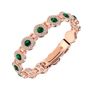 Wrapped Wish B 4X Strength Magnetic Copper Bracelet for Women-Updated 3800 Gauss Magnets-Adjustable Length with Secure Clasp-Premium Multi-Facet Crystal Inlays