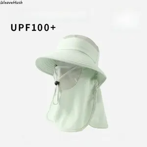 Women's Summer Sun Protection Hat, UV Protection Neck Flap Wide Brim Outdoor Fishing Hat, Breathable Quick Dry Fabric, Ponytail Friendly Design, Lightweight Adjustable Sun Hat for Hiking Camping Beach Travel Outdoor Activities