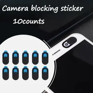 10 Counts Webcam Cover Slide, Dual-Color Privacy Protector for Laptops & Tablets (Black)