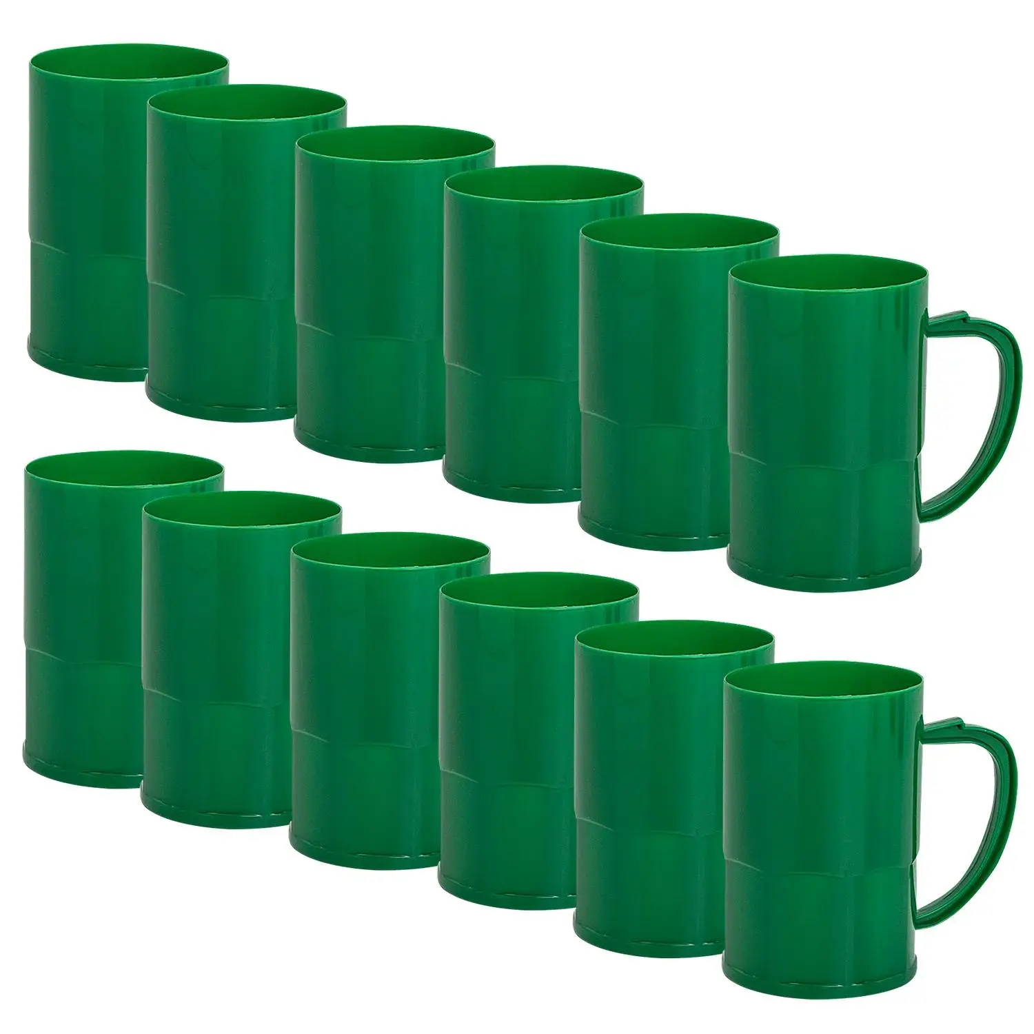 Green Plastic Party Mugs, Bulk 60-Ct Drinkware for Birthday, Summer BBQ, Classroom Kitchenware Use