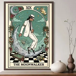 Michael Jackson Tarot Card Print | The Moonwalker Poster | Smooth Criminal Wall Art | Retro Music Fan Gift | King of Pop Aesthetic Decor