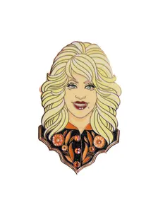 Dolly Rhinestone Pin- Orange LASERBRAIN