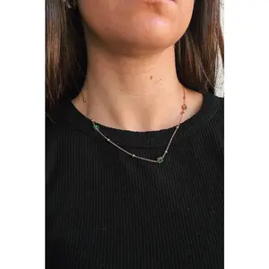 Eliza Green Stones Gold Necklace