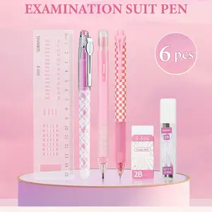 6pcs Student Exam Set, Includes 2 Pens, Ruler, Pencil, Eraser, School Supplies, Perfect Gift for Students, Learning Essentials