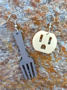 Funny Fork & Outlet Socket Design Dangle Earrings, Hollow Out Design Jewelry for Women, Trendy All-match & Exquisite Jewelry for Birthday Gift, Trendy Fashionable Accessories, Versatile Earrings