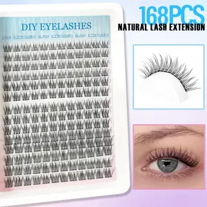 DIY Eyelash Extension Kit, Eyelashes Extensions, 168pcs Large Capacity, Professional & Beginner Friendly, Easy Home Use, Perfect for Daily Dates & Parties