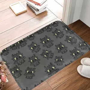 Cute Dragon Pattern Floor Mat Cartoon Black Dragon Print Design Soft NonSlip Washable Rug for Bedroom Living Room Entryway Office Decor Gift Use