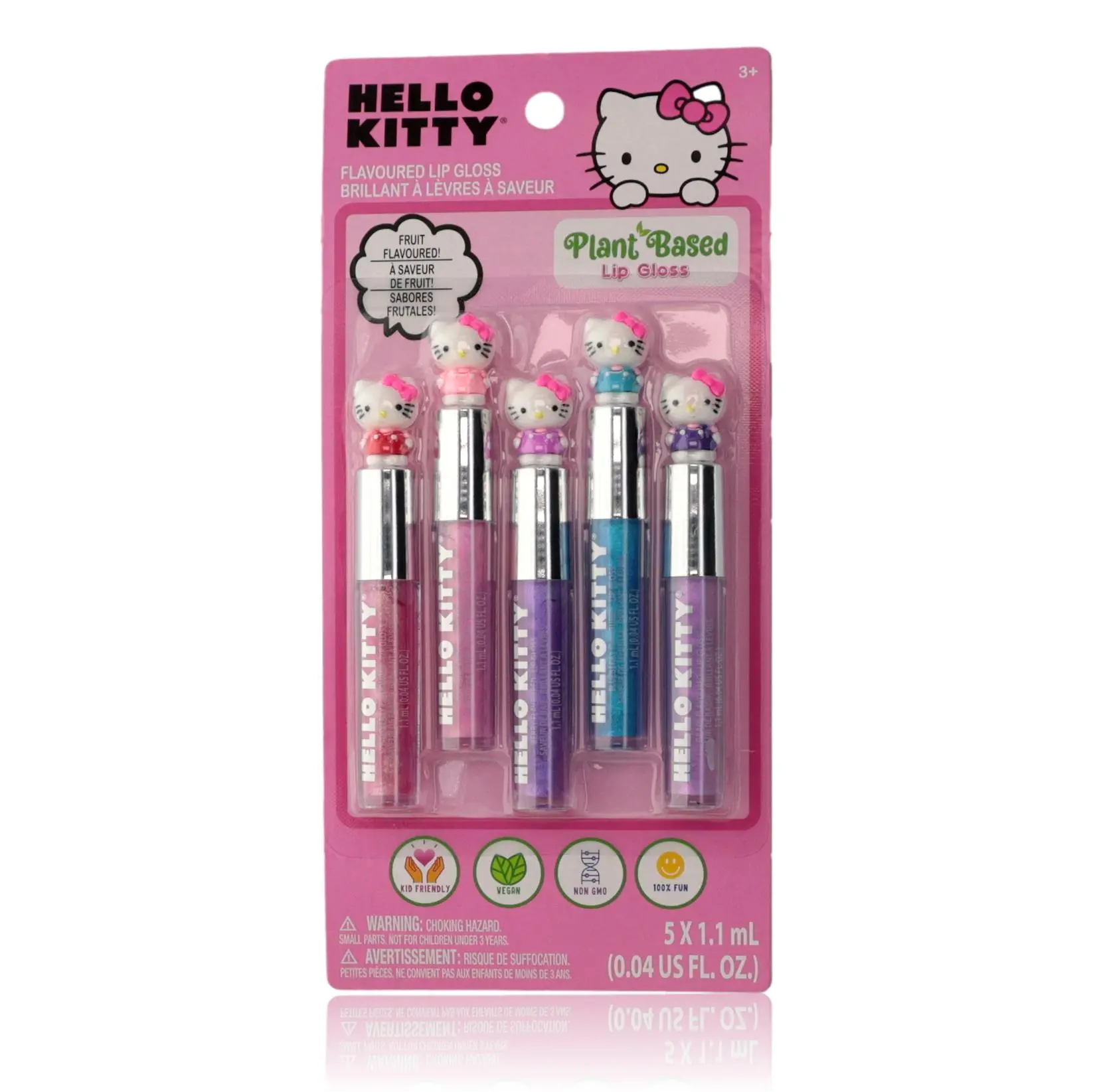 Kids Lip Gloss Set Pack, 5 Piece Collection of Glossy Cosmetic Makeup for Fun Play and Gentle Lip Care