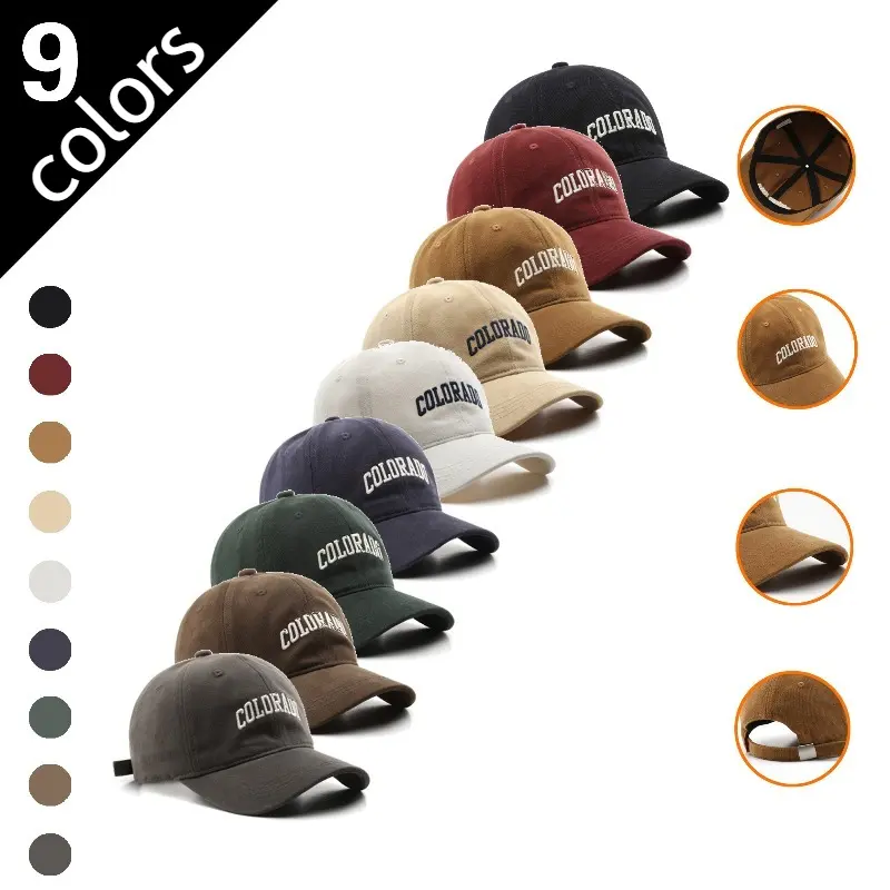 Unisex Colorado Embroidered Baseball Cap, Washed Cotton Adjustable Dad Hat, Casual Trucker Cap for Everyday Wear