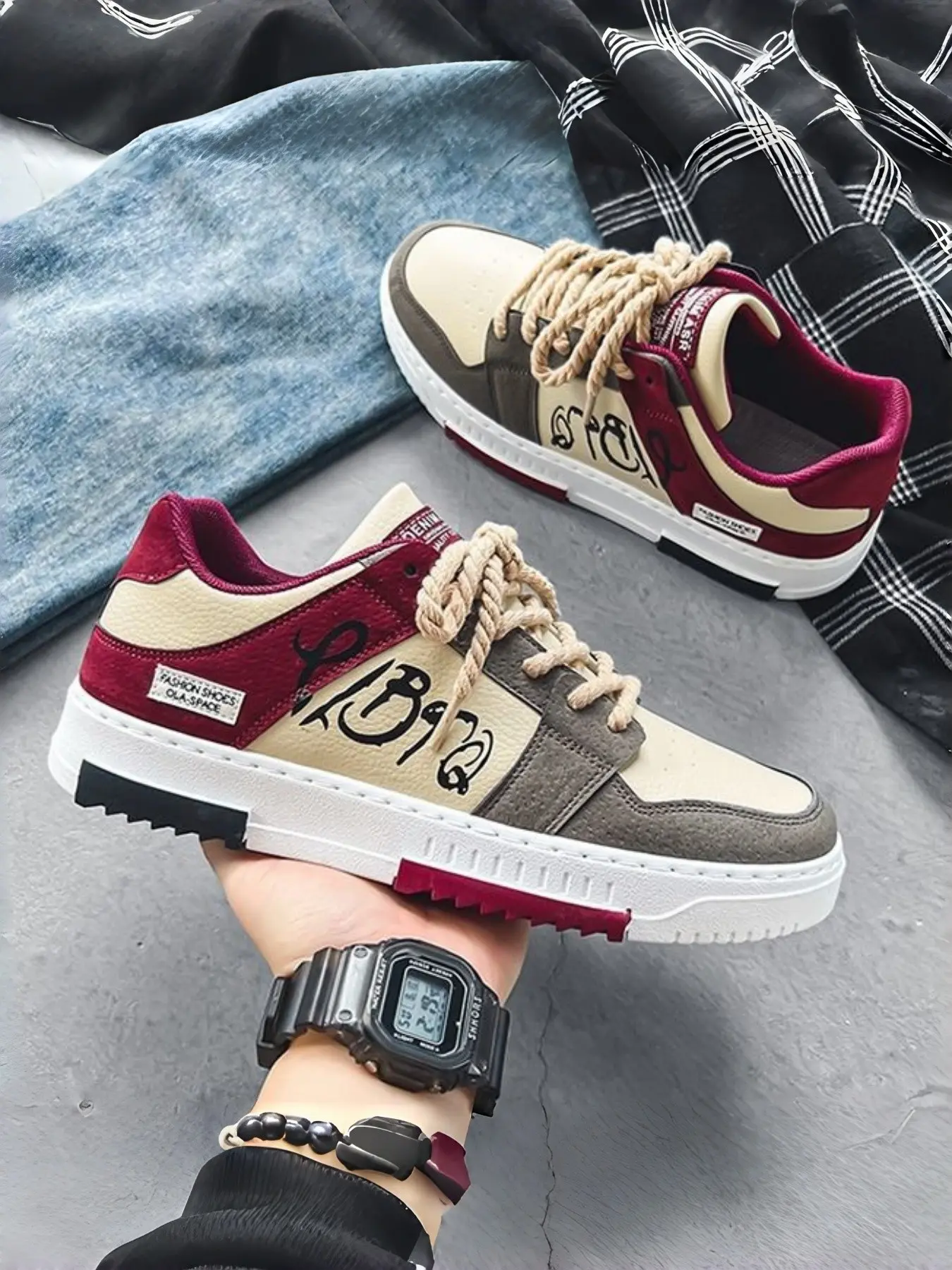 Men's Comfortable Soft Sole Casual Shoes, Trendy Versatile Sports Sneakers, Low Top Fashion Board Shoes, PU Leather, All Seasons, Walking Shoes