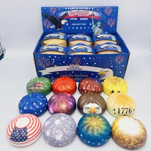 Liberty Dumplings 250th Edition Squishy Toy - 1776-2026 America Semi-Quincentennial Patriotic Stress Relief Toy, Patriotic 4th of July Party Favors, Slow Rising Cute Food Squishies for Kids & Adults