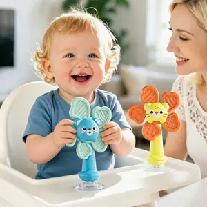 Baby Rattles Set, Infant High Chair Toys W/Suction Cup, Grab N Spin, Interactive Development Baby Tray Toy, Newborn Gifts for 6, 9, 12, 18, 24 Months, Boys Girls Kids,Baby Teething Toys 3-6 Months, Teether and Sensory Rattle for Babies 0-6 Months