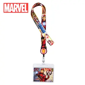Iron Man Design Card Holder, Badge Holder, Cartoon Image Anime Characters Trendy Lunch Bus Card Protective Case with Retractable Rope, Fashion Portable Creative Room Decorative