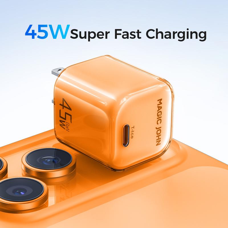MAGICJOHN 45W USB-C Fast Charger – Compact Power Adapter for iPhone 17/16/15 Pro Max/Air – Quick, Travel-Friendly Mini Plug MAGICJOHN 45W USB-C Fast Charger – Compact Power Adapter for iPhone 17/16/15 Pro Max/Air – Quick, Travel-Friendly Mini Plug