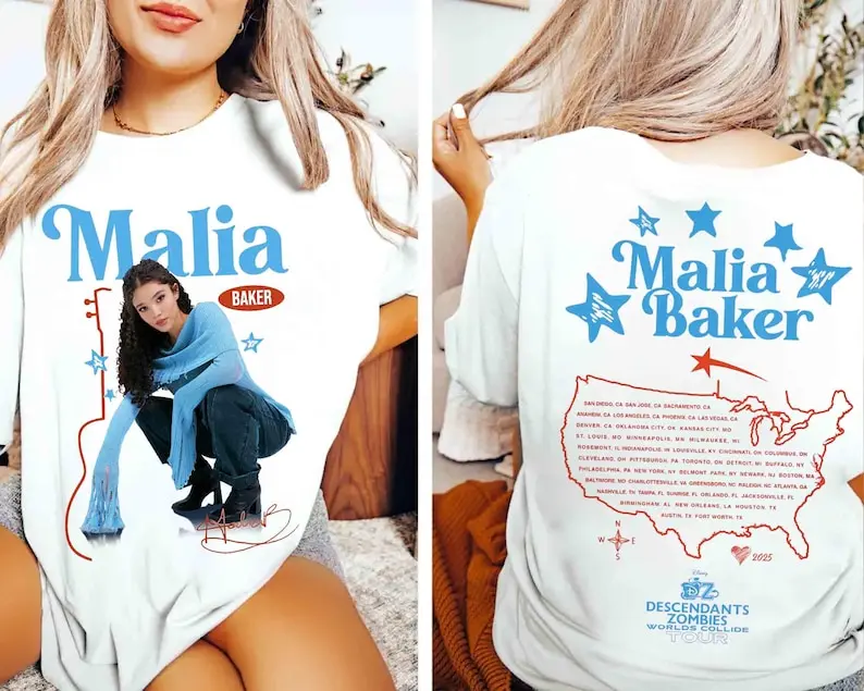 rt, DescendantMalia Baker T-shis Zombies Worlds Collide Tour, The Rise Of Red Tee, Descendants Concert, Summer Music Festival 2025