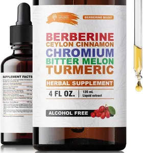 Berberine Drops Liquid Herbal Supplement with Ceylon Cinnamon Turmeric Bitter Melon Moringa High Potency GLP-1 Lifestyle Support for Blood Sugar Management Weight Loss Glucose and Metabolism Support 4 fl oz
