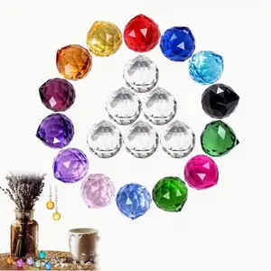 20Pack Imitation crystal Ball 0.8"/ 20mm Prism Sun Shine Catcher Rainbow Pendants Maker, Hanging Imitation crystal Prisms for Clear Window Rainbow Hanging Suncatchers for Wedding, Feng Shui, Christmas Tree Decoration Gift (Multicolor)