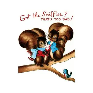 Got the Sniffles Squirrel Family Card