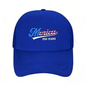 Men’s 250th American Anniversary Trucker Cap – Patriotic USA Flag, “Merica Beer” logo printed, mesh back, one size fits most