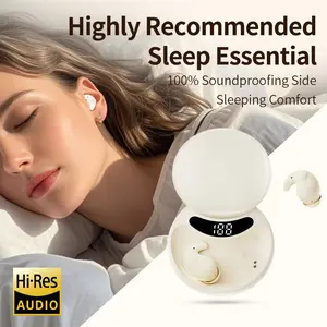 Md559 Wireless Earbuds, Ultra-Thin Sleep Earplugs, 3D Stereo Sound, Low Latency Dual Noise Cancellation, Ideal for Gaming and Sleeping