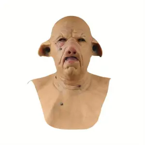 Realistic Silicone Pig Head Mask - Funny Halloween Cosplay Costume Accessory for Masquerade Parties, Lightweight & Comfortable Fit, Halloween Costumes Multicolored