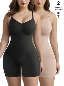 Women's Seamless Bodysuit Shapewear Solid Yoga Bodysuit Vneck