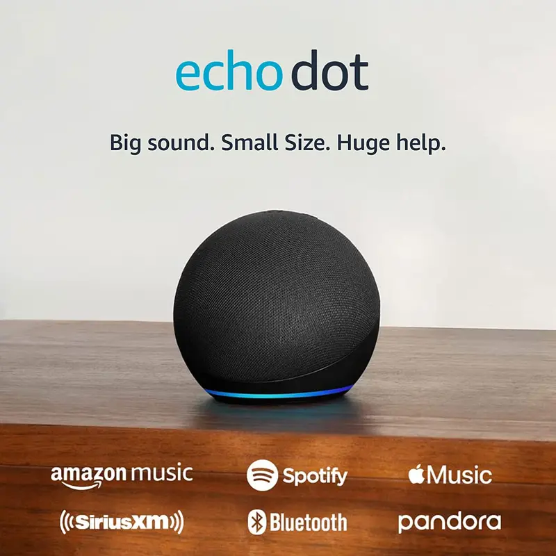 Amazon Echo Dot (Newest Model), Vibrant Sounding Alexa Speaker, Great for Bedrooms, Dining Rooms and Offices, Charcoal