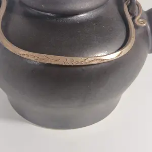 Traditional Ceramic Tea Kettle with Engraved Handle